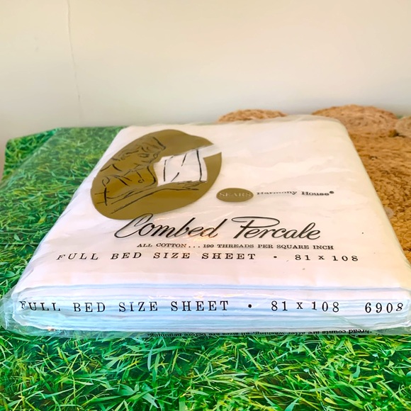 Vintage Sears full bed size sheet 81 X 108, White, new in packaging - Picture 2 of 6